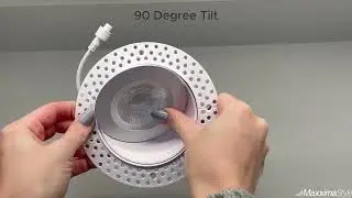 4 in. Adjustable Slim Trimless Recessed LED Floating Gimbal Downlight, 5 CCT 2700K-5000K