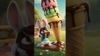 ToonyBoo 🐰vs Giant Ice Cream🍦&ndash;Who Will Win? #ToonyBoo#ViralShorts #FunnyAnimation#GiantFoodChallenge