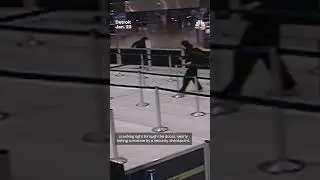 Video shows a car crashing into Detroit's airport
