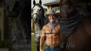 American Cowboy & a Gypsy Vanner Horse. #cowboys #horse