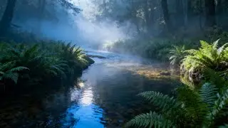 Misty Forest River for Deep Sleep & Relaxation | TranquilRivers 4K