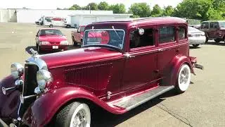 1933 Dodge Sedan street rod pulling out of garage