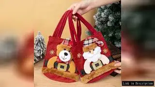 Christmas Decorative Gift Bag Reusable Holiday Present Packaging Handbag for Adult Kids Christmas Pa