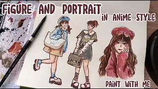 ❤️Let's paint Figures and portrait in anime style❤️ I Watercolor