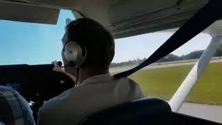 Cessna 172 landing in Crossville Airport, полет на сесне