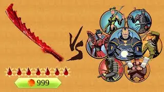 Bleeding Composite Sword VS 7 World Bosses... | Shadow Fight 2
