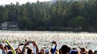 Ironman Lake Placid Mass Swim Start 2012