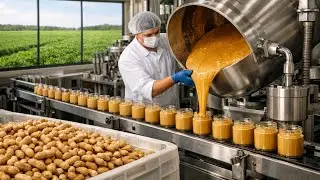 How Peanut Butter Is Made in a Factory 🥜 | From Farm to Jar Process