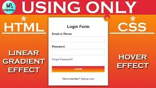 Responsive Login Form Using HTML and CSS | Login Form Using HTML CSS | HTML | CSS  | MP CODING | ❤️
