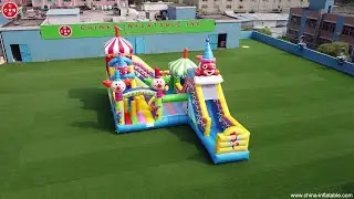 Circus themed castle large clown slide from Chinee inflatables T6-438