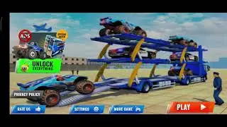 Grand Police Monster Truck Transport - car transporter cargo Games Of Android - Android Game
