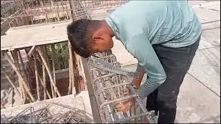 Traditional Beam Foundation Building - Install Iron Bars For Beam Column, House Construction #viral
