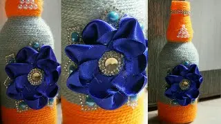 DIY Glass Bottle Crafts || Flower Vase  || Yarn Wrapped glass 🍺 bottle || ARZOO VLOGS