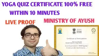 Yoga quiz 100% free certificate, within 10 minutes, by MINISTRY OF AYUSH