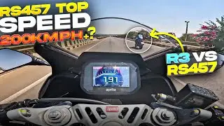 Aprilia RS 457 - Top speed 200 kmph plus ?  |  Highway Battle | RSV4 vs RS457 vs R3