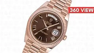 Rolex Day-Date 40 18ct Everose Gold Chocolate/Roman Dial 228235 Watch - Time4Diamonds