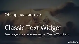 Обзор плагина #9: Classic Text Widget. Возвращаем классический виджет Текст в WordPress