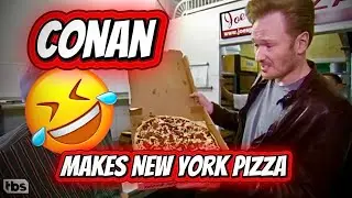 Conan O&rsquo;Brien Makes NYC Pizza | Hilarious Reaction 