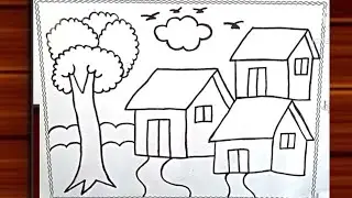 House Drawing / Easy House Drawing Art / How To Draw House Step By Step / Wow Super House Drawing