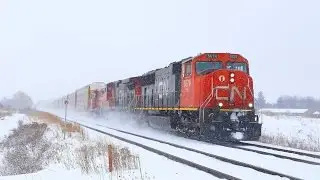 CN5674 + CN2546 + CP1578 pass Oxbow Drive on Train 393    01/02/14