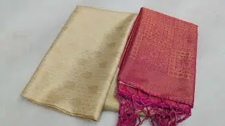 🎊 1020free shipping🎊 GOLD KUBERPATTU   (SOFTY SILK ) WITH CONTREX BLOUSE AND PALLU