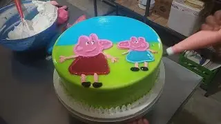 COMO DECORAR UNA TORTA DE LA PEPPA PIG EN CHANTILLY | PASTEL DE CUMPLEAÑOS DE LA PEPPA PIG