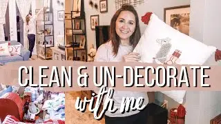 CLEAN WITH ME & UN-DECORATE | Packing up Christmas | Starting 2021 Fresh (Organize Christmas Decor)