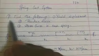 SPRING CART SYSTEM EXAMPLE DIRECT APPLICATION OF ELEMENT MATRIX EQUATIONS FEA [ HINDI ]