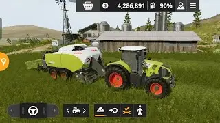 Ep38รถไถ CLAAS870 AXLON ติดเครื่องอัดหญ้าก้อนเหลี่ยมเกมส์ #farmingsimulator20 #รถไถ #รถตัดอ้อย