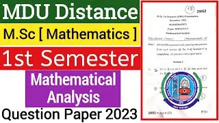 Mdu M.Sc Distance Mathematical Analysis 1st semester Question Paper 2023 |Mdu DDE Msc Previous Paper