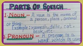 Parts of Speech in English Grammar with Examples and Definition | 8 Parts of Speech