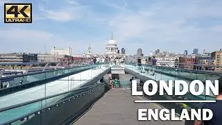 ⁴ᴷ LONDON WALK - St Paul's Underground Station to London Southbank