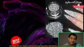 3256805247889328 Reflective Glitter Powder Sparkle Silver Glitter Pigment Dip Chrome Du