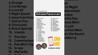 Extreme flavor list | October 2024 | Hookah Flavors | Extreme Goldline Shisha Molasses