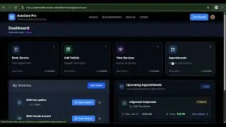 Autocare Service Scheduler user's dashboard