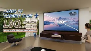 Великолепная конфигурация 120-дюймового лазерного телевизора! | Комплект VIVIDSTORM DUNE: тумба +...