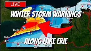🔴STORM CHASERS LIVE🔴 Winter Storm Warning! Lake Erie, New York!