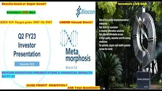 BIOCON Results Earnings Call for Q2FY23 #investors Must watch results #biocon #bioconsharenews #nse