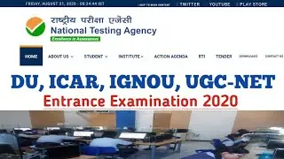 New Notification by NTA about DU Entrance Exam 2020, UGC-NET Exam Date 2020, IGNOU Entrance Exam.etc