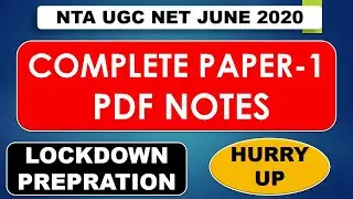 ugc net 2020 paper 1 complete pdf notes Lockdown Preparation