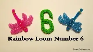 How to make Number 6 Charm - Rainbow Loom