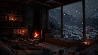 Silent Snowfall & Firelight ❄️ Night Ambience for Deep Sleep, Calm and Mental Reset