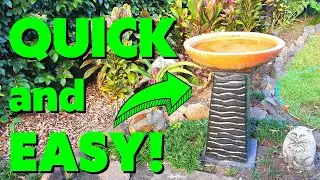 Easy DIY Birdbath with Solar Powered Fountain