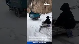 Snow Removal Hack: Mini Truck Pulls Homemade Plow to Clear Icy Road