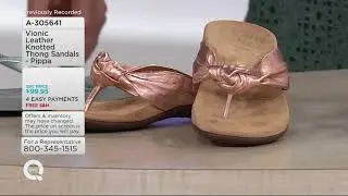 Vionic Leather Knotted Thong Sandals - Pippa on QVC