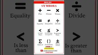 Learn English Symbols Easily | Math & Comparison Signs Explained | Learn and Success