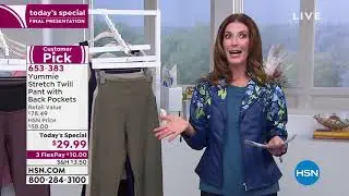 Yummie Stretch Twill Pant with Back Pockets
