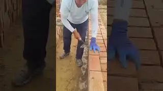 Precise Brick Laying Using String Line for Perfect Alignment