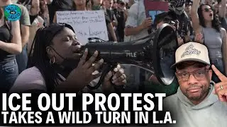 Anti-ICE Out Protesters Clash With Police and Federal Agents in Downtown Los Angeles After Rally