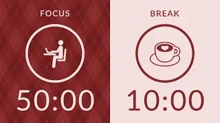 50/10 Pomodoro Timer with Brown Noise 🤎 5-Hour Study with Me for Deep Focus & ADHD ✨
